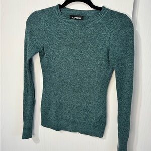 Express Women's Teal Crew Neck Sweater